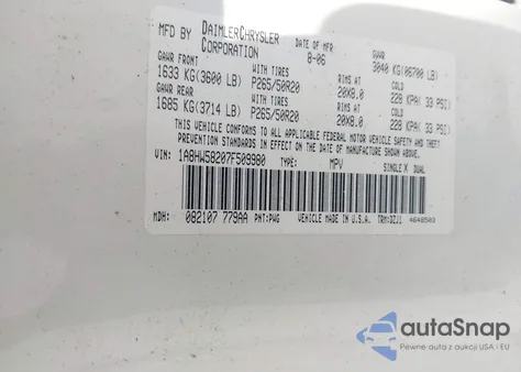 2007 Chrysler Aspen Limited from USA, damaged, VIN 1A8HW58207F509980